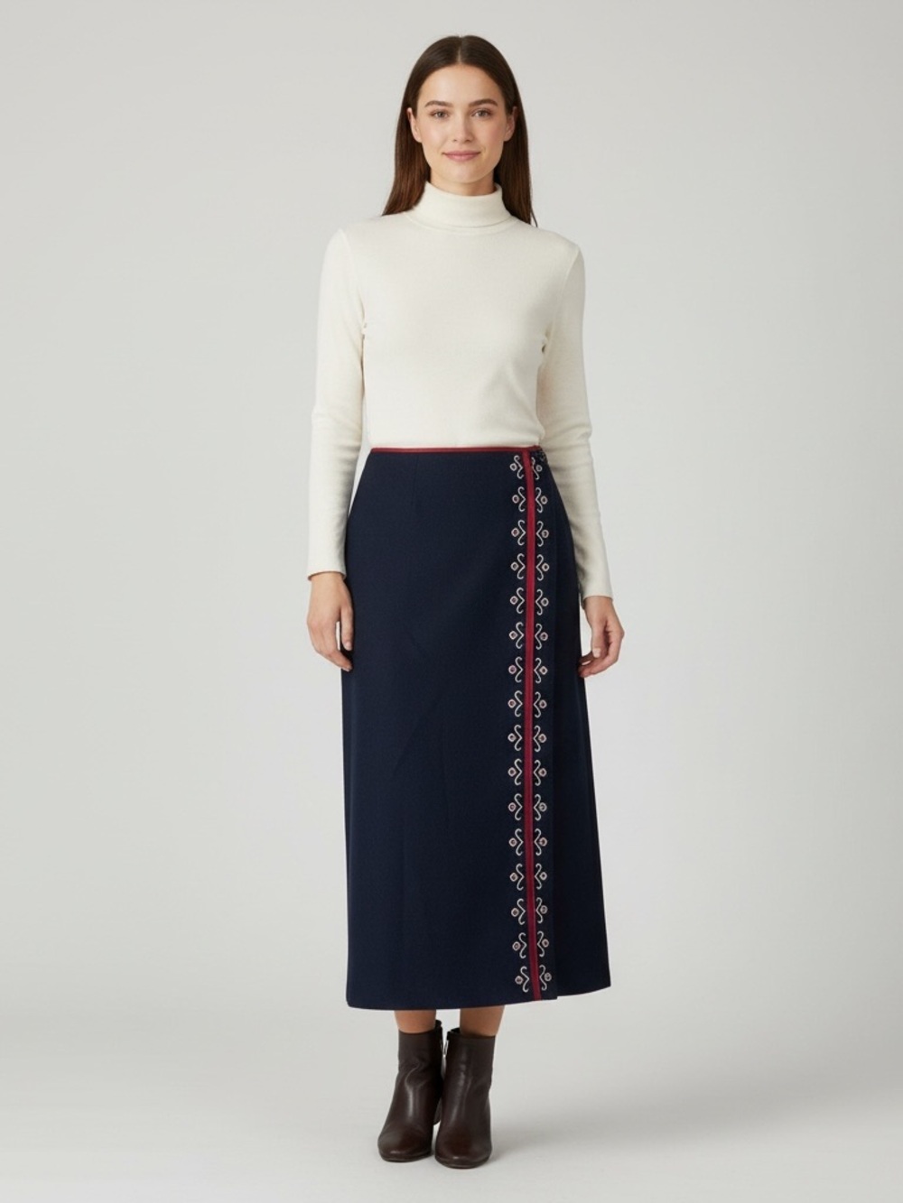 Ann Taylor | Vintage 90’s Y2K wool/cashmere blend wrap high waist midi s…